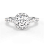 Kathleen Round Cut Lab Grown Diamond 18Kt White Gold Engagement Ring