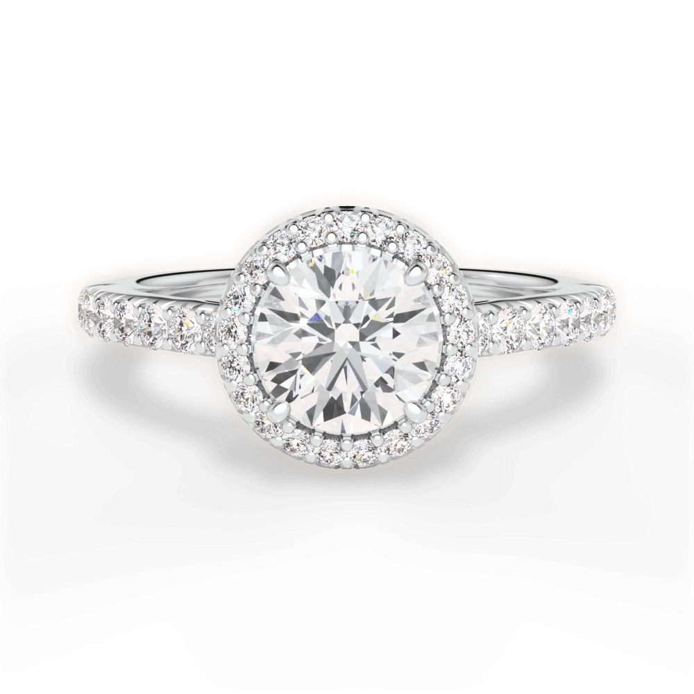 Kathleen Round Cut Lab Grown Diamond Platinum Engagement Ring