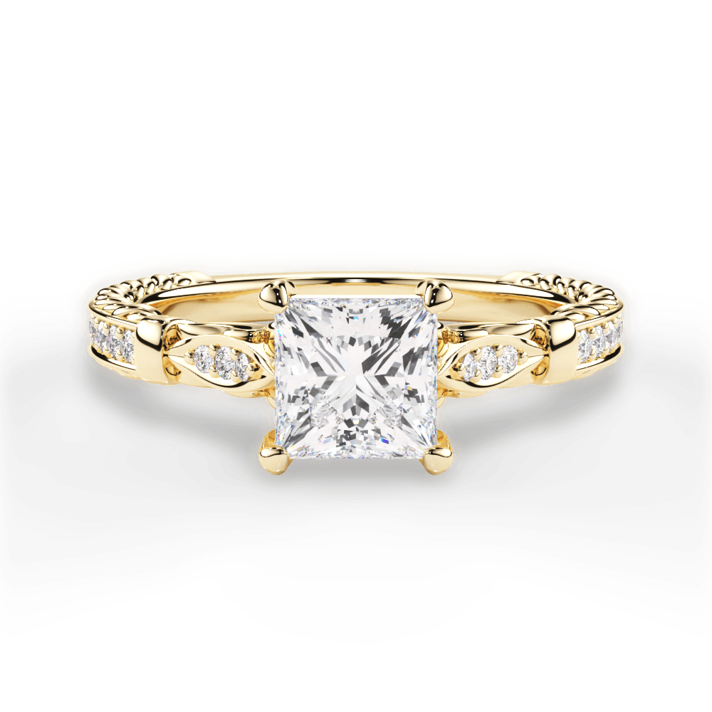 Gabriela Princess Cut Lab Grown Diamond 18Kt Yellow Gold Engagement Ring