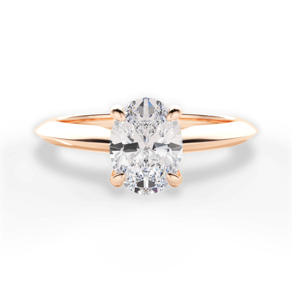 Diana Oval Cut Lab Grown Diamond 18Kt Rose Gold Engagement Ring