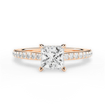 Joan Princess Cut Lab Grown Diamond 18Kt Rose Gold Engagement Ring