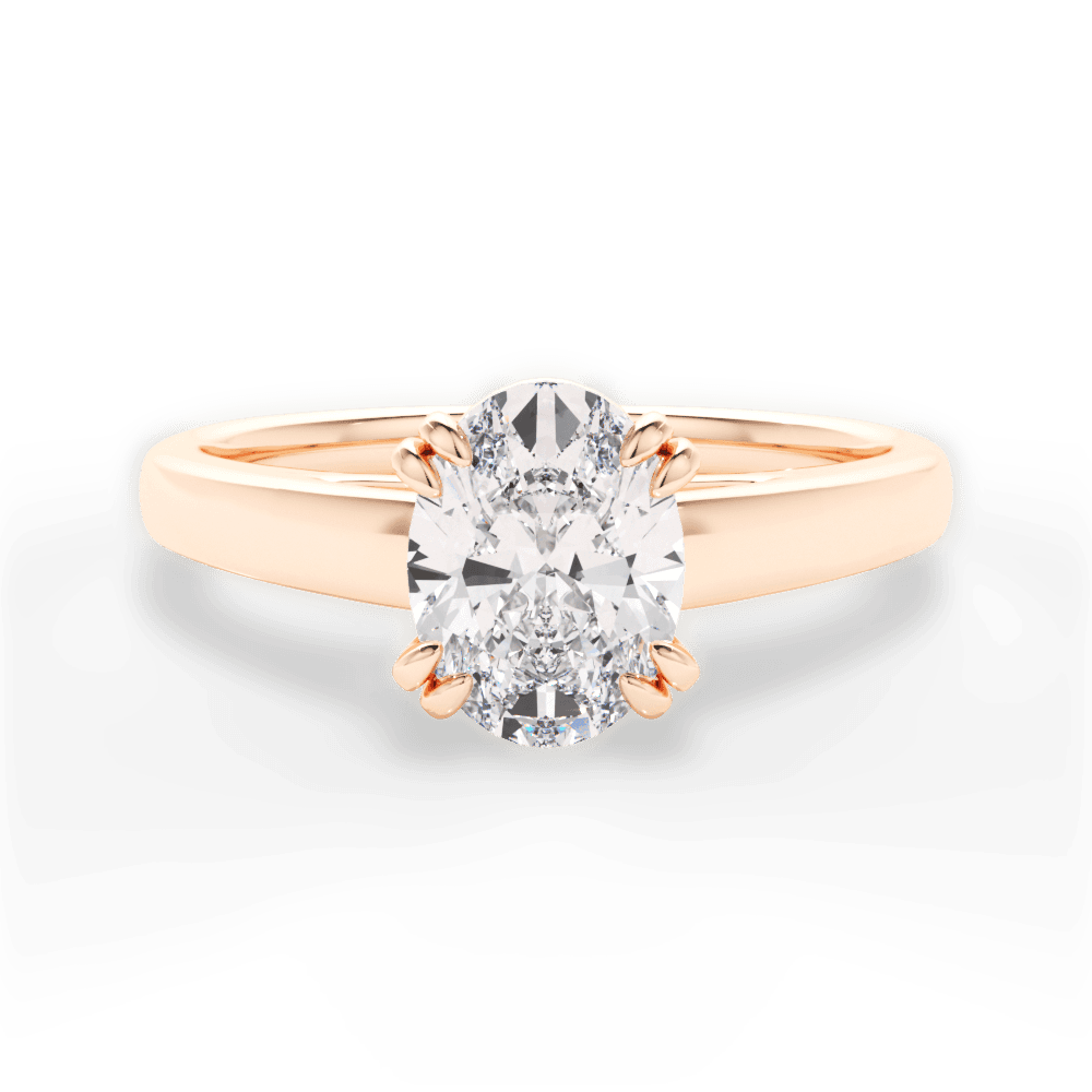 Courtney Oval Cut Lab Grown Diamond 18Kt Rose Gold Engagement Ring