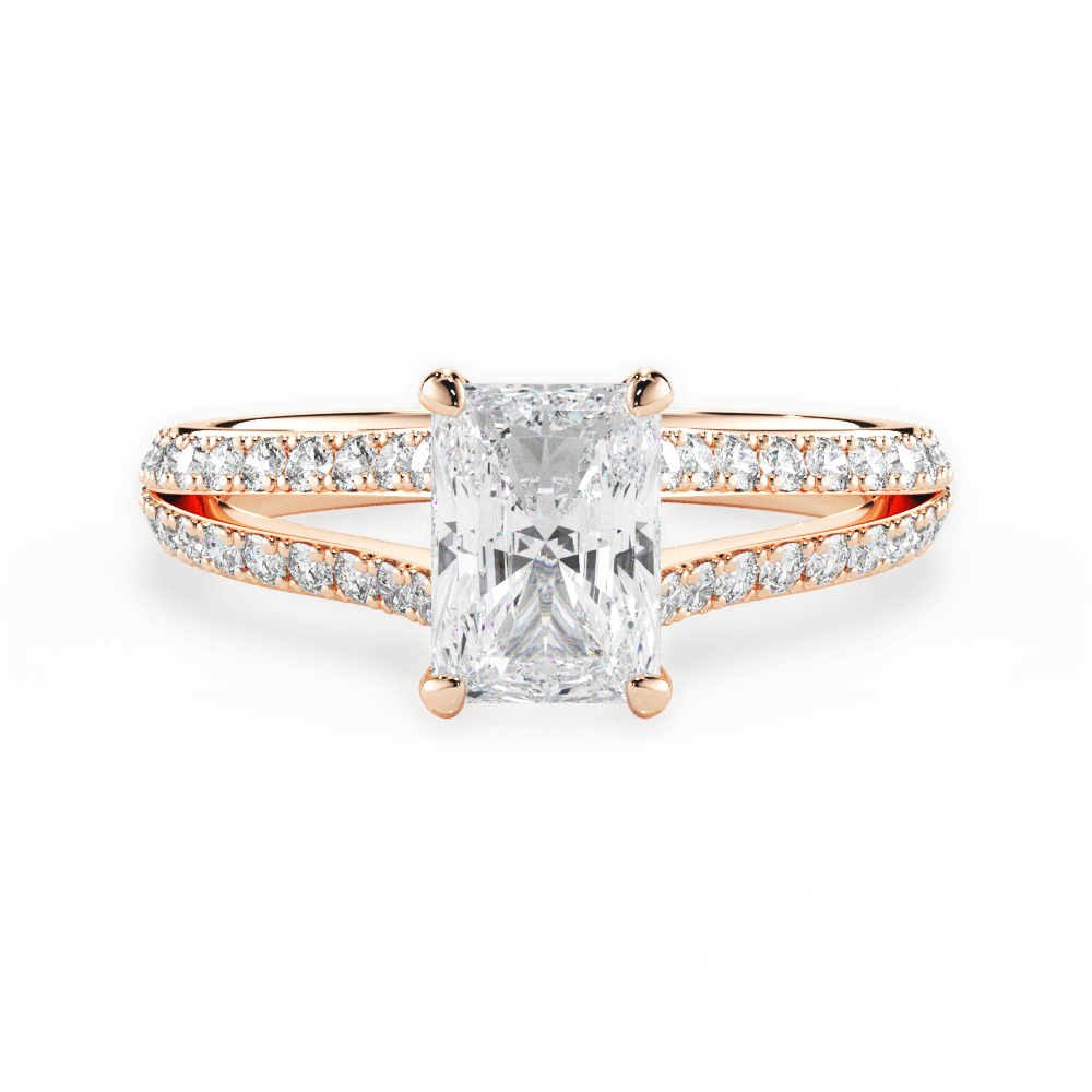 Kendra Radiant Cut Lab Grown Diamond 18Kt Rose Gold Engagement Ring