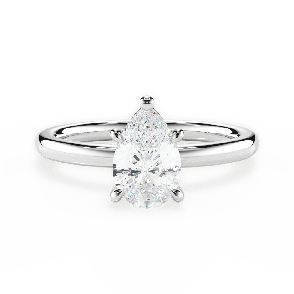 Angela Pear Cut Lab Grown Diamond Platinum Engagement Ring