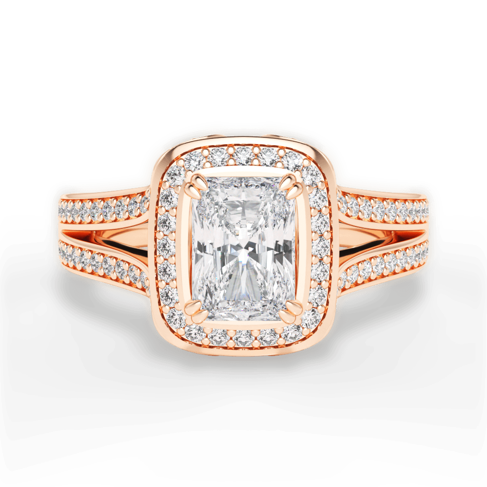 Mackenzie Radiant Cut Lab Grown Diamond 18Kt Rose Gold Engagement Ring