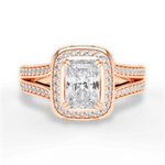 Mackenzie Radiant Cut Lab Grown Diamond 18Kt Rose Gold Engagement Ring