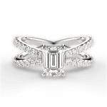 Lauren Emerald Cut Lab Grown Diamond Platinum Engagement Ring