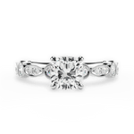 Edith Cushion Cut Lab Grown Diamond 18Kt White Gold Engagement Ring