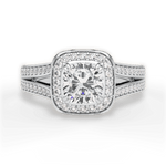 Mackenzie Cushion Cut Lab Grown Diamond 18Kt White Gold Engagement Ring