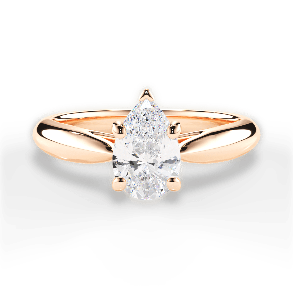 Colleen Pear Cut Lab Grown Diamond 18Kt Rose Gold Engagement Ring