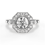 Jenna Round Cut Lab Grown Diamond 14Kt White Gold Engagement Ring