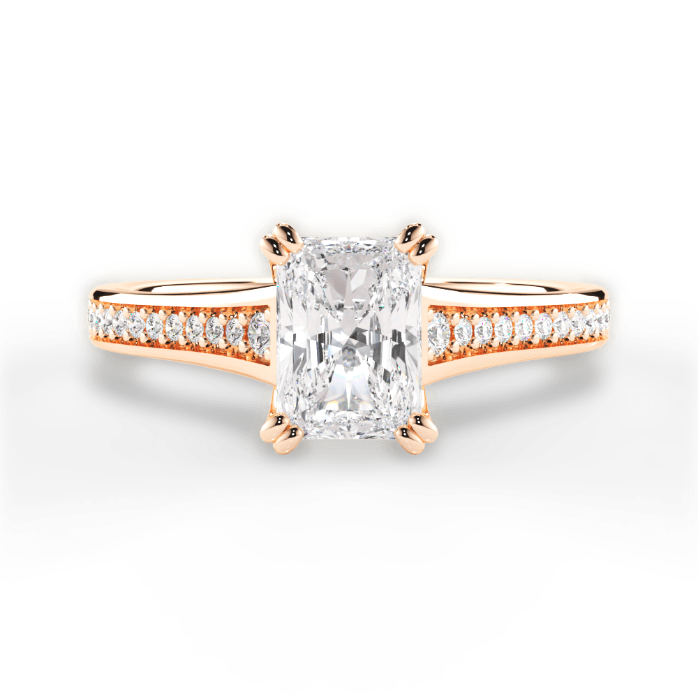 Delia Radiant Cut Lab Grown Diamond 18Kt Rose Gold Engagement Ring