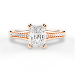 Delia Radiant Cut Lab Grown Diamond 18Kt Rose Gold Engagement Ring