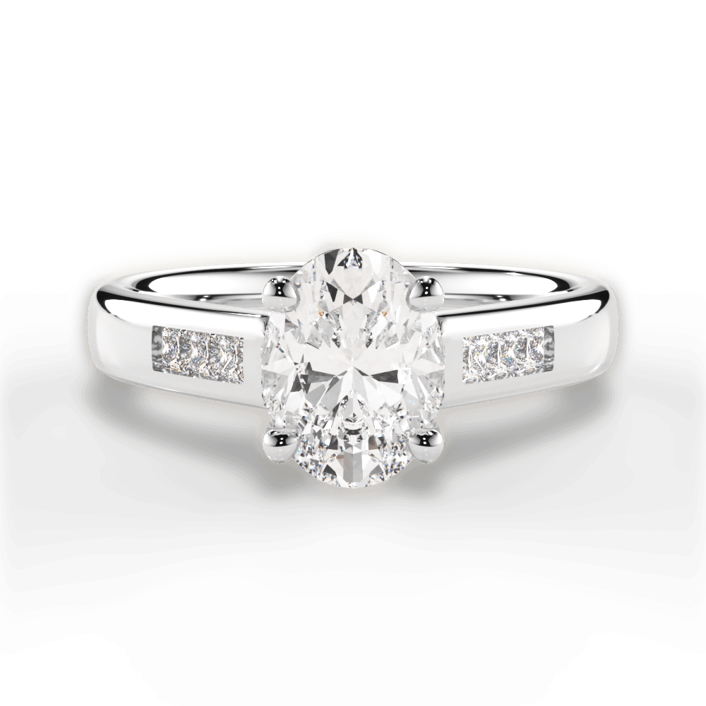 Brittany Oval Cut Lab Grown Diamond 18Kt White Gold Engagement Ring