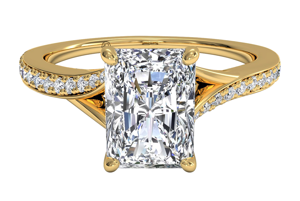 Elise Radiant Cut Lab Grown Diamond 18Kt Yellow Gold Engagement Ring