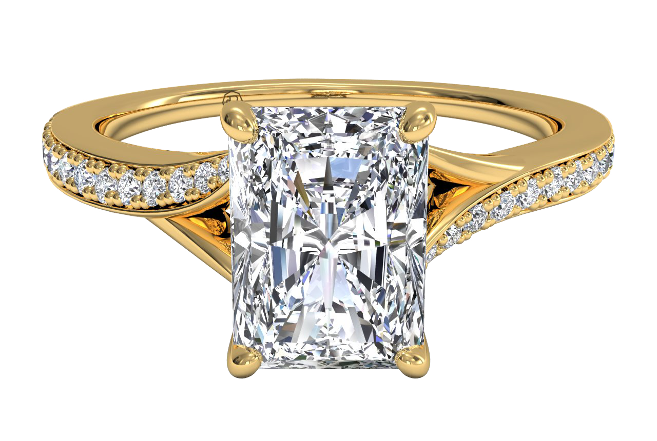 Elise Radiant Cut Lab Grown Diamond 18Kt Yellow Gold Engagement Ring