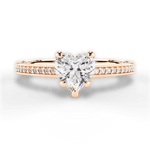 Donna Heart Cut Lab Grown Diamond 18Kt Rose Gold Engagement Ring