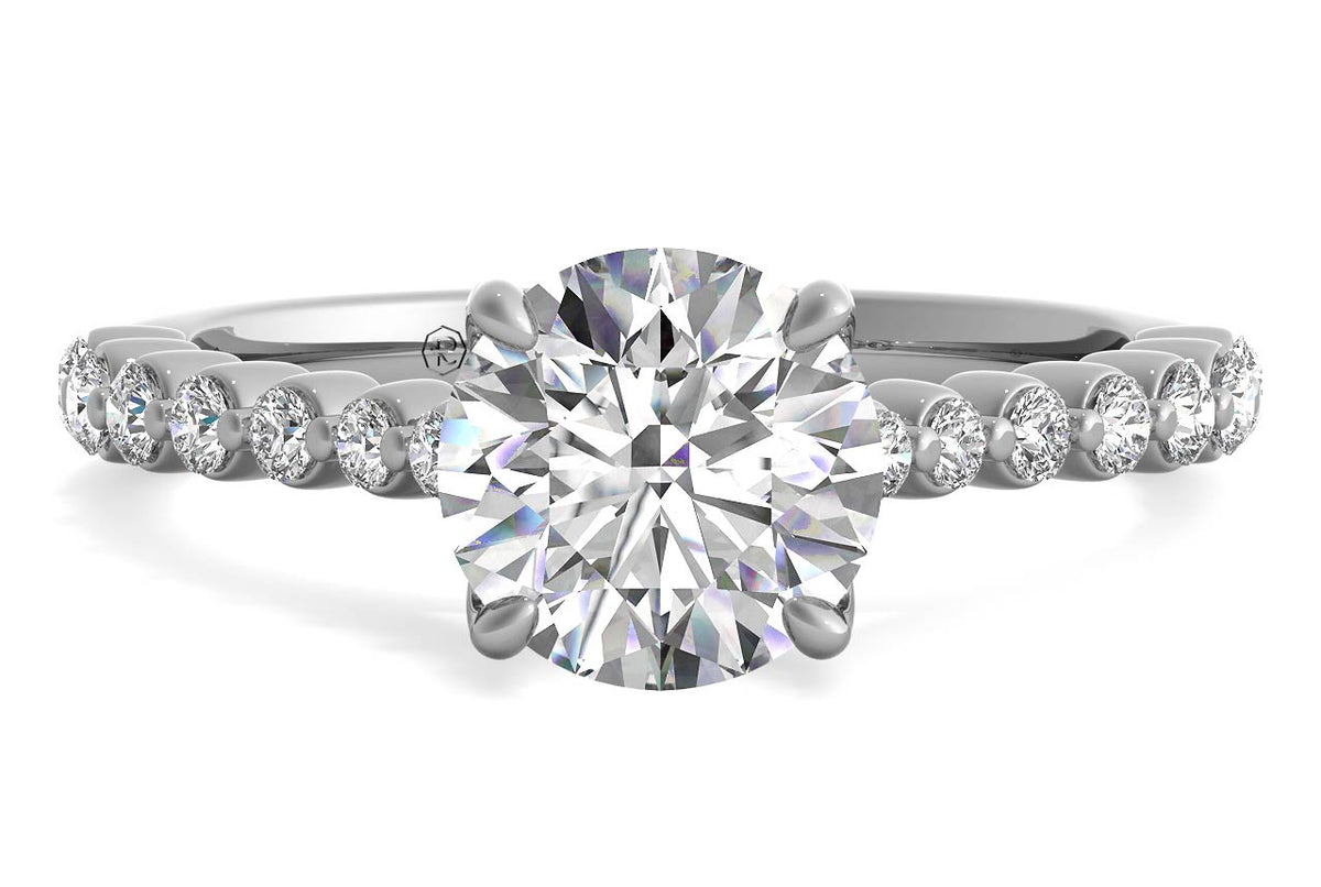 Dana Round Cut Lab Grown Diamond Platinum Engagement Ring