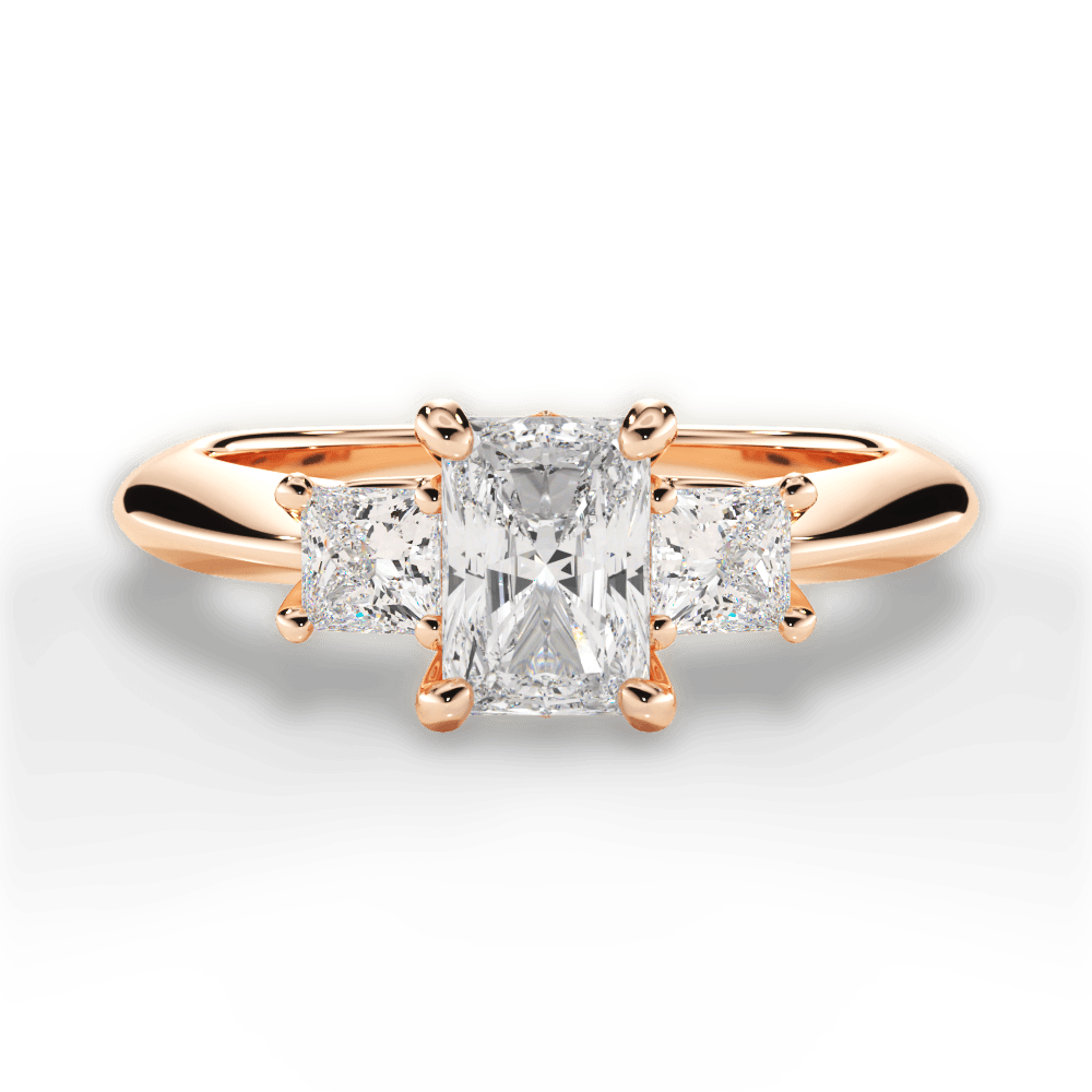 Dorothy Radiant Cut Lab Grown Diamond 18Kt Rose Gold Engagement Ring