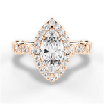 Irene Marquise Cut Lab Grown Diamond 18Kt Rose Gold Engagement Ring