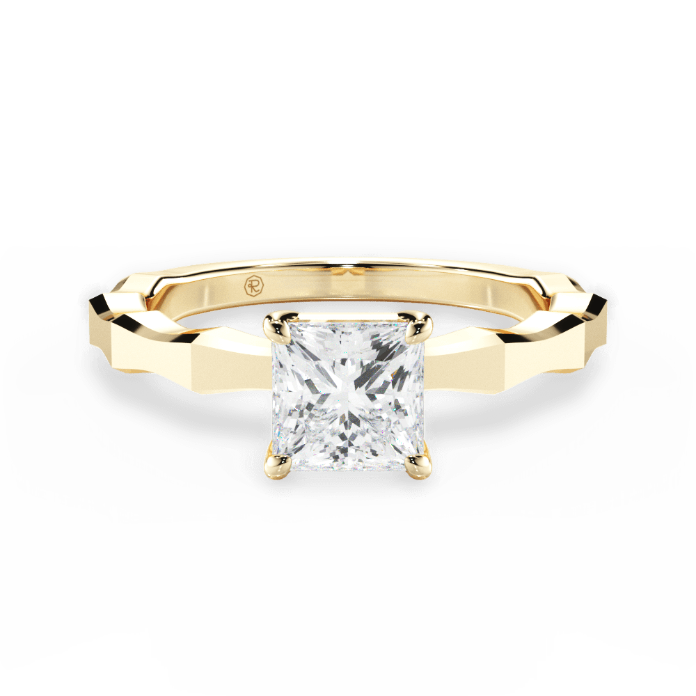 Aaliyah Princess Cut Lab Grown Diamond 18Kt Yellow Gold Engagement Ring
