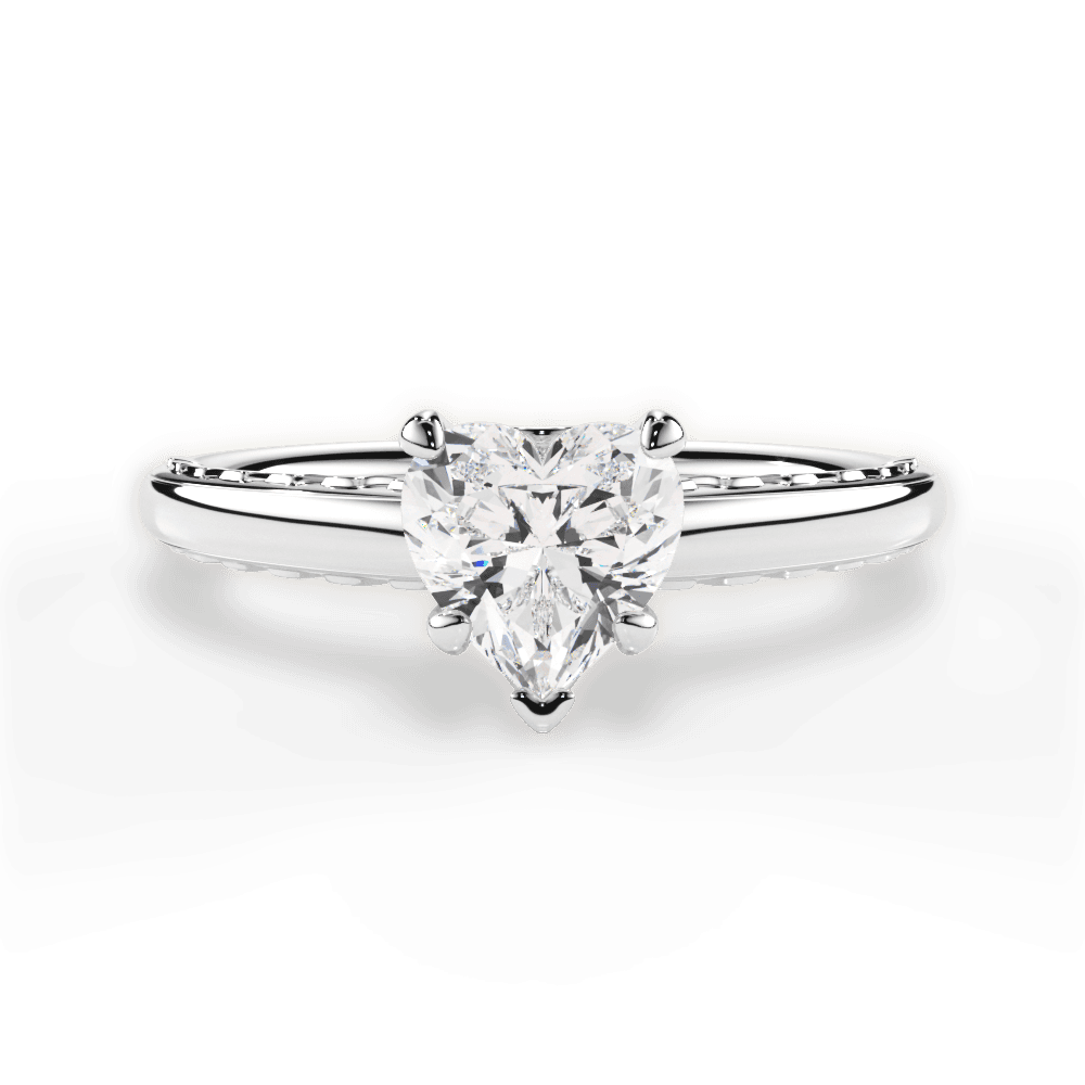 Annette Heart Cut Lab Grown Diamond 14Kt White Gold Engagement Ring