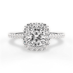 Ingrid Cushion Cut Lab Grown Diamond 18Kt White Gold Engagement Ring