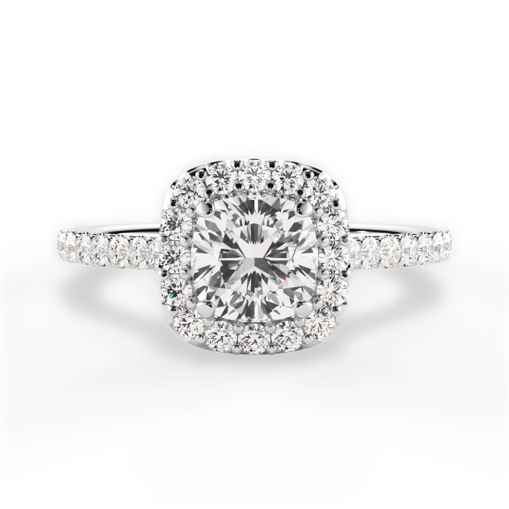 Ingrid Cushion Cut Lab Grown Diamond Platinum Engagement Ring