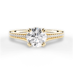 Delia Round Cut Lab Grown Diamond 18Kt Yellow Gold Engagement Ring