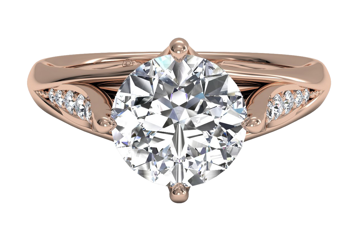 Connie Round Cut Lab Grown Diamond 18Kt Rose Gold Engagement Ring