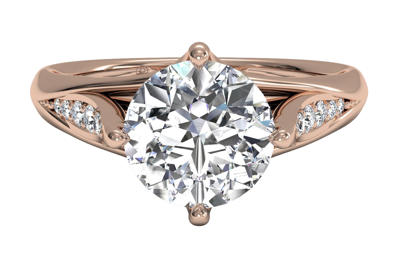Connie Round Cut Lab Grown Diamond 18Kt Rose Gold Engagement Ring