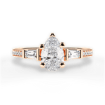 Katie Pear Cut Lab Grown Diamond 18Kt Rose Gold Engagement Ring