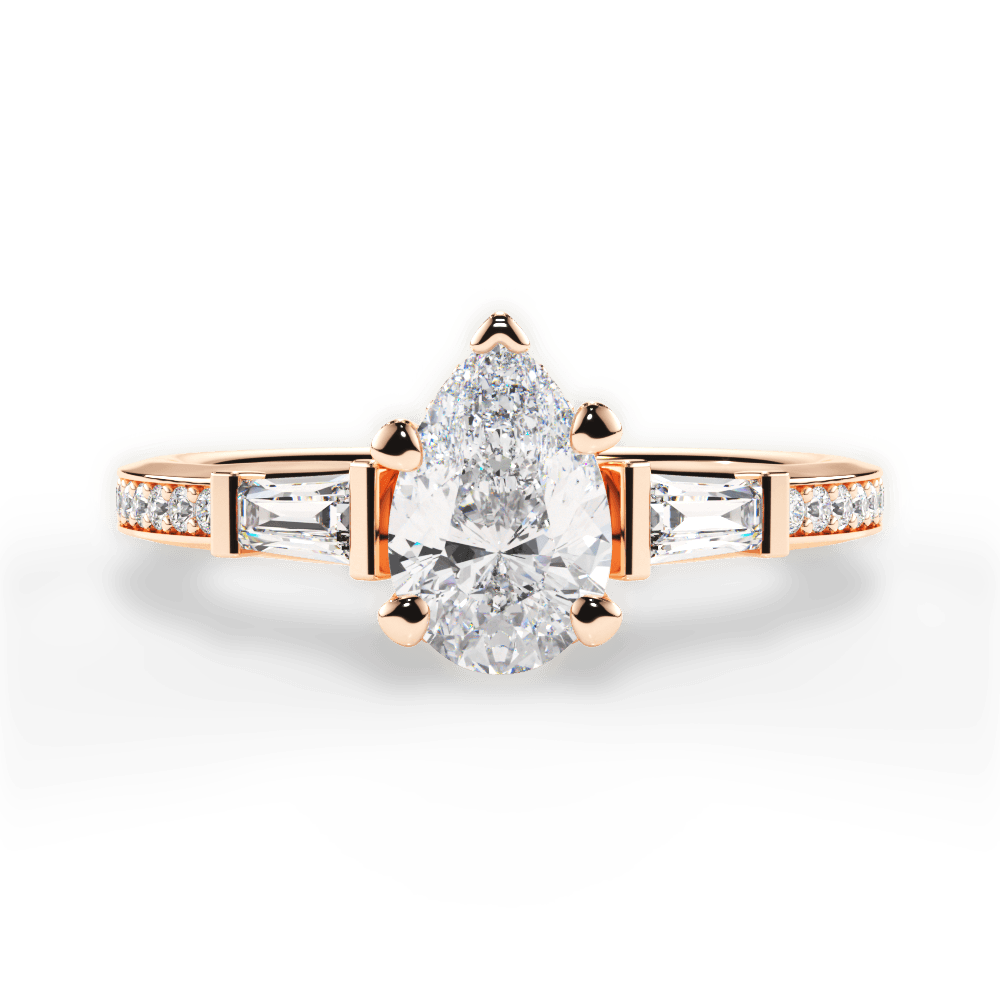 Katie Pear Cut Lab Grown Diamond 18Kt Rose Gold Engagement Ring