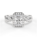 Latoya Radiant Cut Lab Grown Diamond 14Kt White Gold Engagement Ring