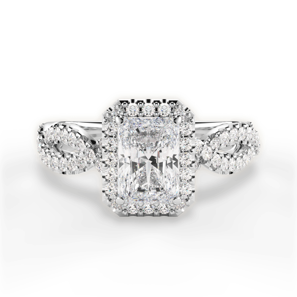 Latoya Radiant Cut Lab Grown Diamond 14Kt White Gold Engagement Ring