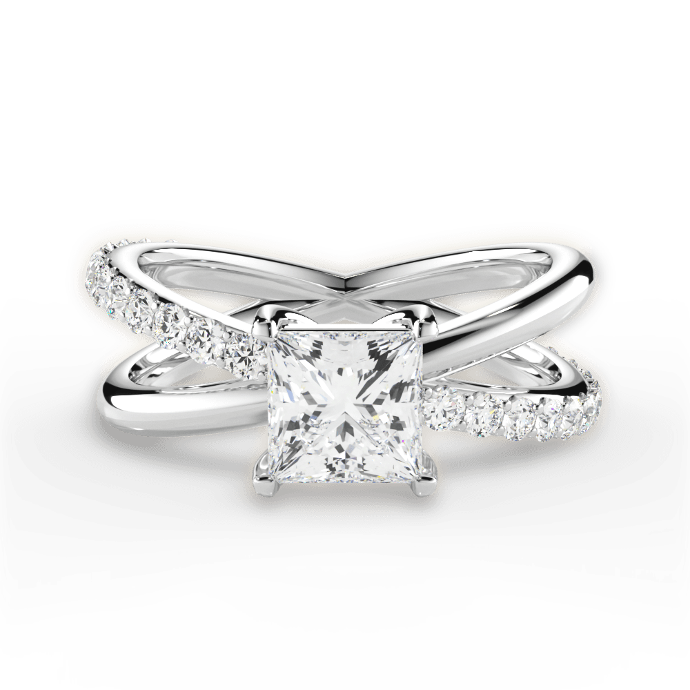 Jennifer Princess Cut Lab Grown Diamond Platinum Engagement Ring