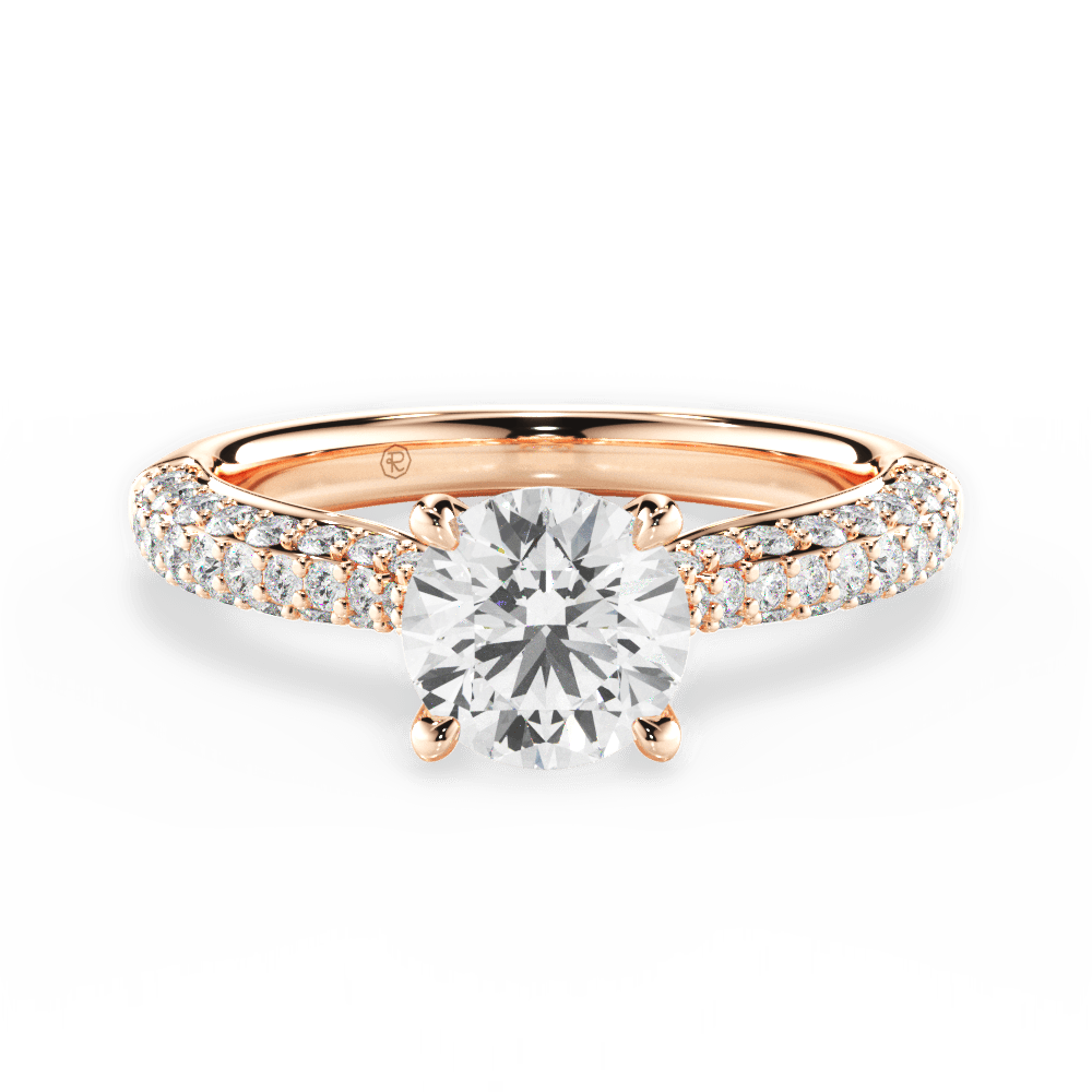 Kira Round Cut Lab Grown Diamond 18Kt Rose Gold Engagement Ring