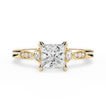 Cassie Princess Cut Lab Grown Diamond 18Kt Yellow Gold Engagement Ring