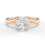 Isabel Heart Cut Lab Grown Diamond 18Kt Rose Gold Engagement Ring