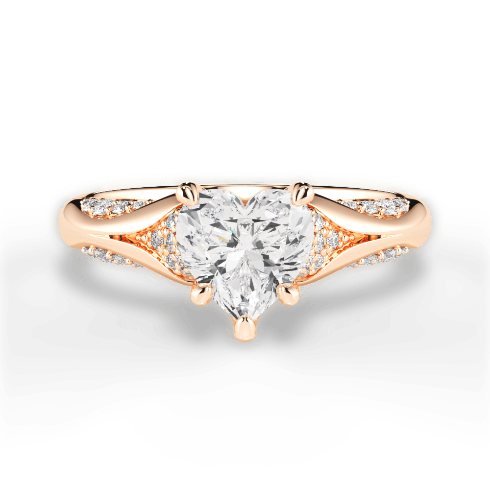 Isabel Heart Cut Lab Grown Diamond 18Kt Rose Gold Engagement Ring