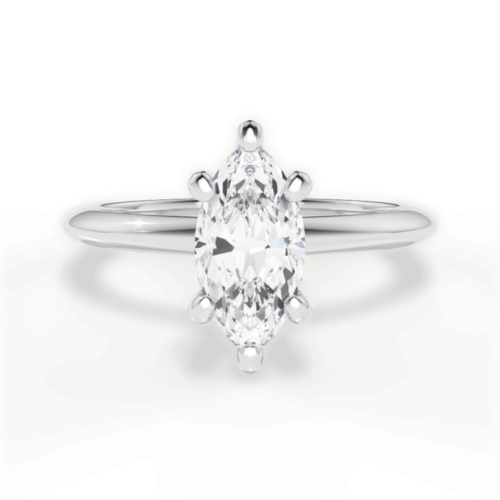 Alicia Marquise Cut Lab Grown Diamond 18Kt White Gold Engagement Ring