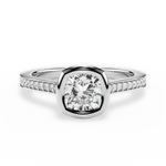 Deanna Cushion Cut Lab Grown Diamond Platinum Engagement Ring