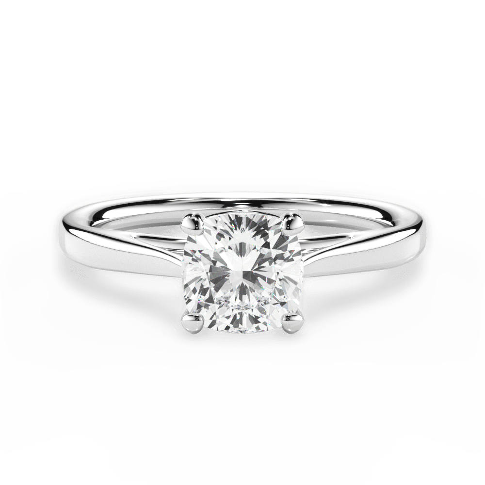 Angie Cushion Cut Lab Grown Diamond Platinum Engagement Ring