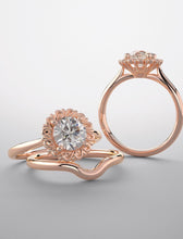 Load image into Gallery viewer, Bridal set, engagement ring in rose gold &amp; diamond.