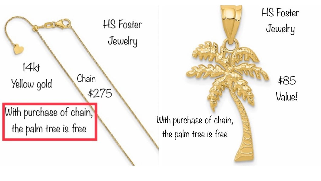 Chain, adjustable cable. With free palm tree. qg