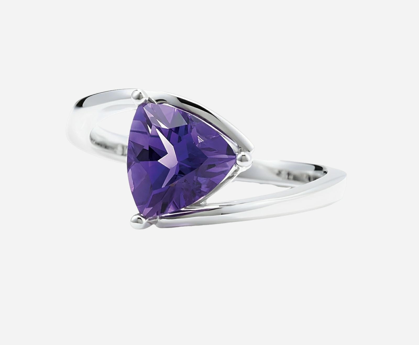 Purple amethyst with 14kt white gold