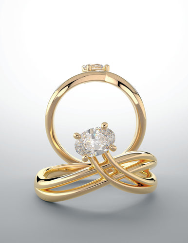 Moissanite yellow gold ring