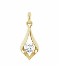 Load image into Gallery viewer, A pendant, white gold &amp; moissanite.