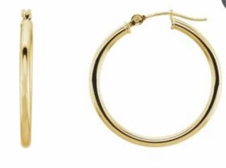 Earrings, tube hoops 14kt yellow, white and rose gold