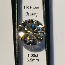 Load image into Gallery viewer, Moissanite, 1.00ct certified 6.5mm. FREE SHIPPING!